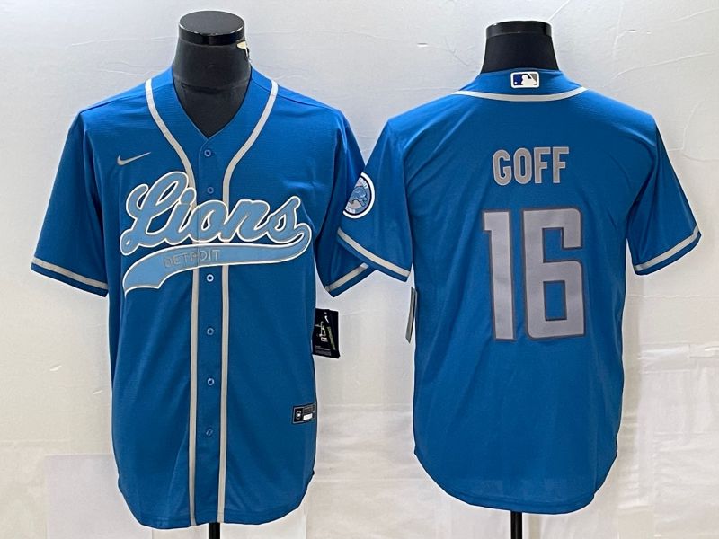 Men Detroit Lions #16 Goff Blue Co Branding Nike Game NFL Jersey style 1->detroit lions->NFL Jersey